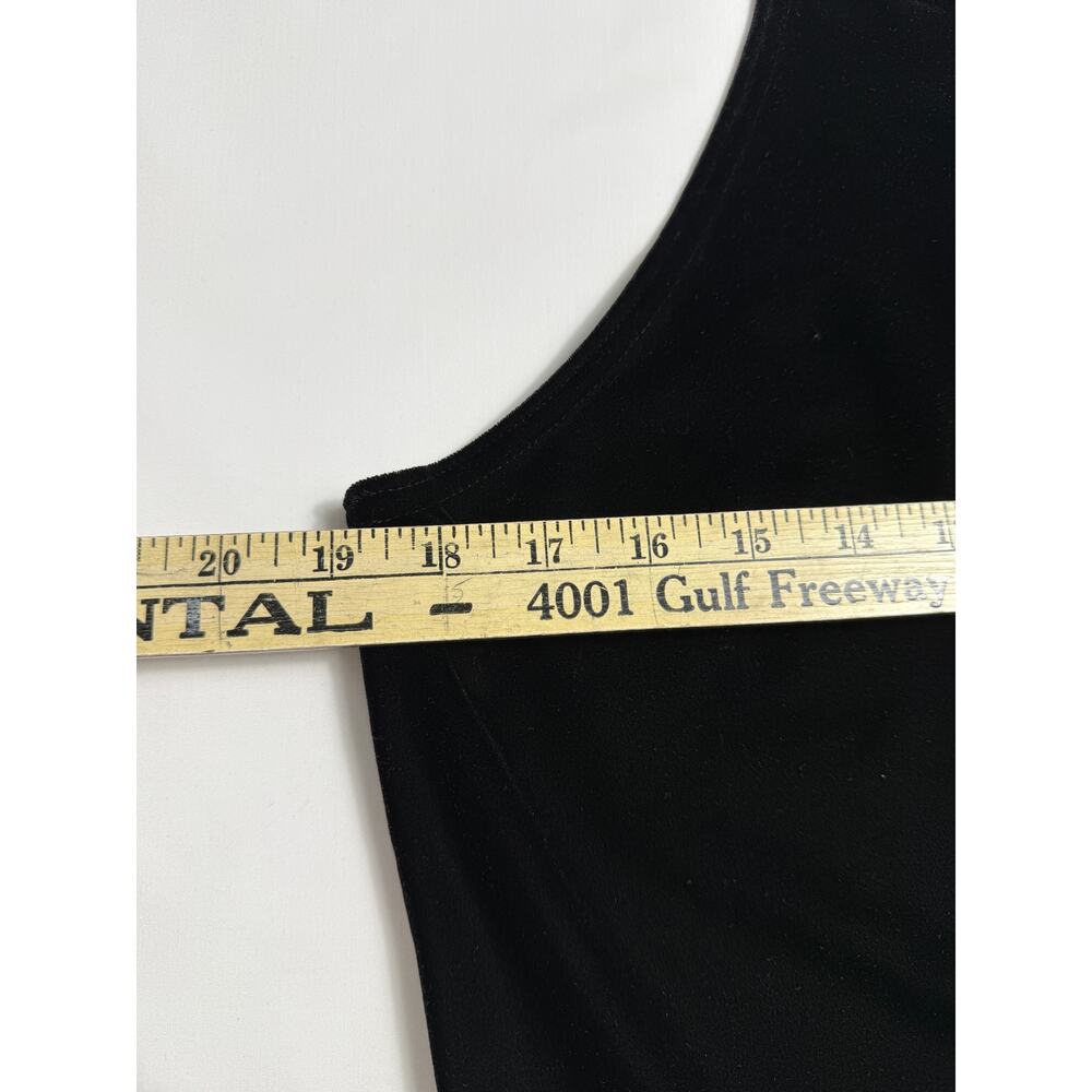 Vintage 90s Ronni Nicole Maxi Dress Black Velvet Goth Gown Y2K Sz M/L/8? strech - Picture 8 of 10